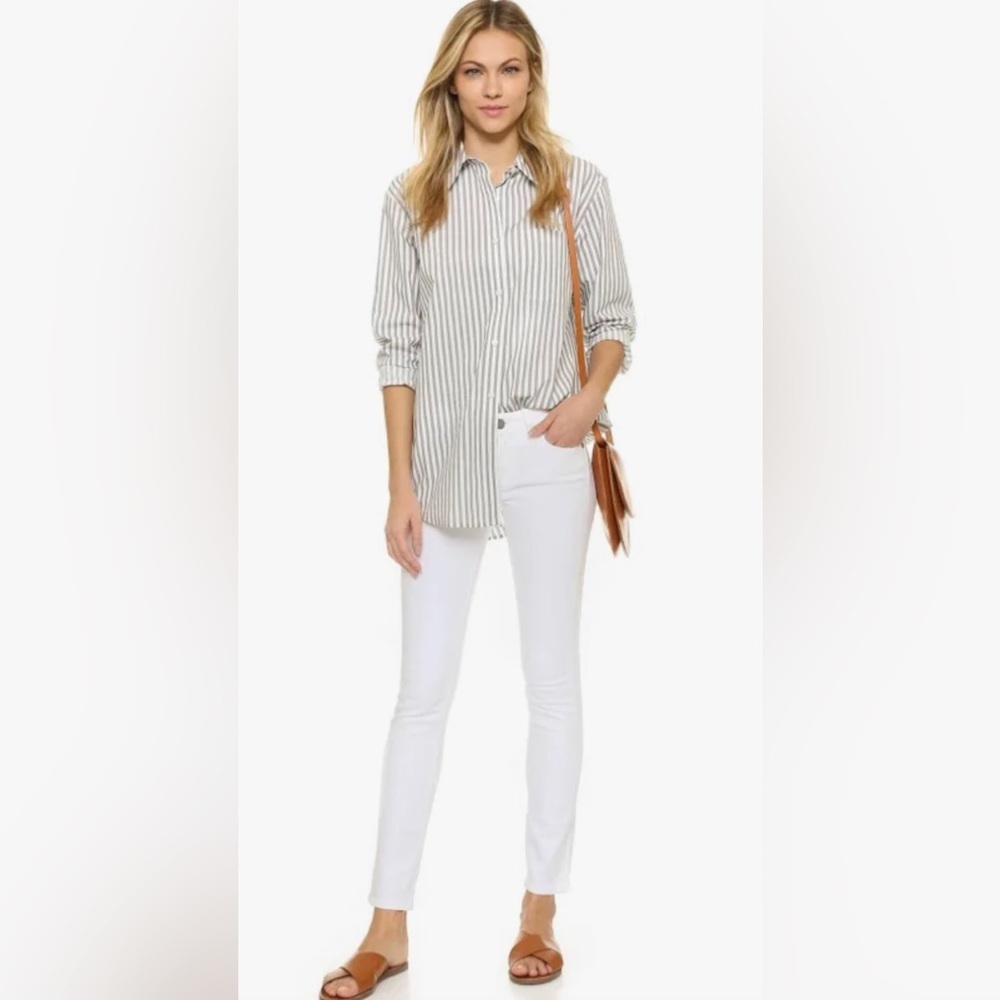 Paige Women's Skyline Ankle Peg Skinny Jeans Optic White Size 29